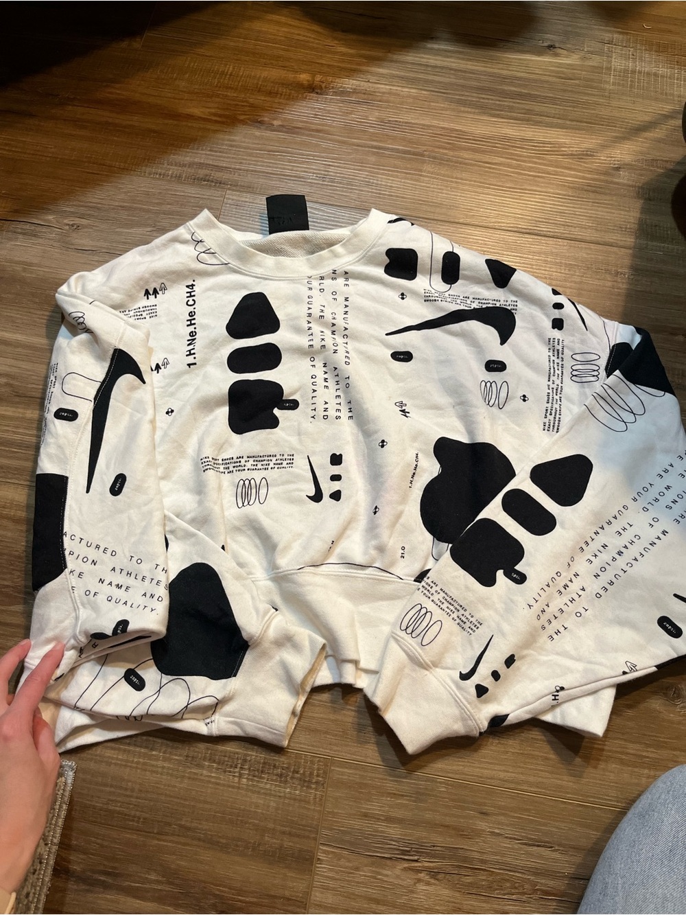 Nike White & Black Graphic Tee with Accent Prints
